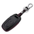 3-Button Leather Car Smart Key Fob Case Cover With keychain For Audi A3-A8 S3-S8