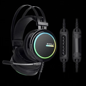 7.1 Virtual Surround Sound  Gaming Headset with RGB lights ZIDLI ZH11 for PS4/PC - Picture 1 of 10