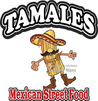 HARBOUR SIGNS Tamales DECAL Mexican Street Food Truck Concession Vinyl Sign Sticker