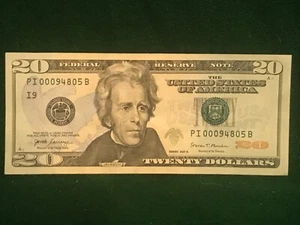 US $20 Twenty Dollar Bill Zip Code Richmond, CA. Low Number PI 00094805 B 2017 - Picture 1 of 5