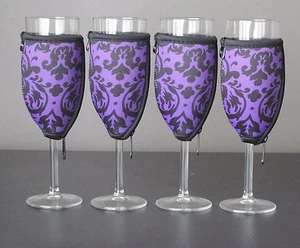 Vintage Purple champagne glass coolers x 4 - Picture 1 of 2