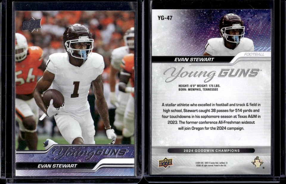 2024 Upper Deck Goodwin Champions Young Guns #YG-47 Evan Stewart - Image 1 of 1