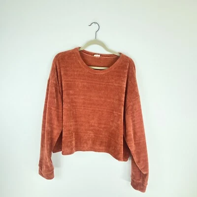 BKE женщин большой укороченный длинным рукавом пуловер свитер большого размера сожжен оранжевый уютный - Изображение 1 из 4