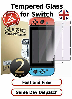 Nintendo Switch Console PREMIUM TEMPERED GLASS 2 Pack Screen Protector Cover • 5.45£