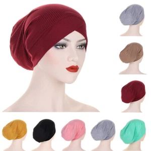 Mujeres Musulmanas Pérdida de Cabello Hijab Gorro Sombrero Bufanda en la cabeza Envoltura Gorras Islámico - Imagen 1 de 33