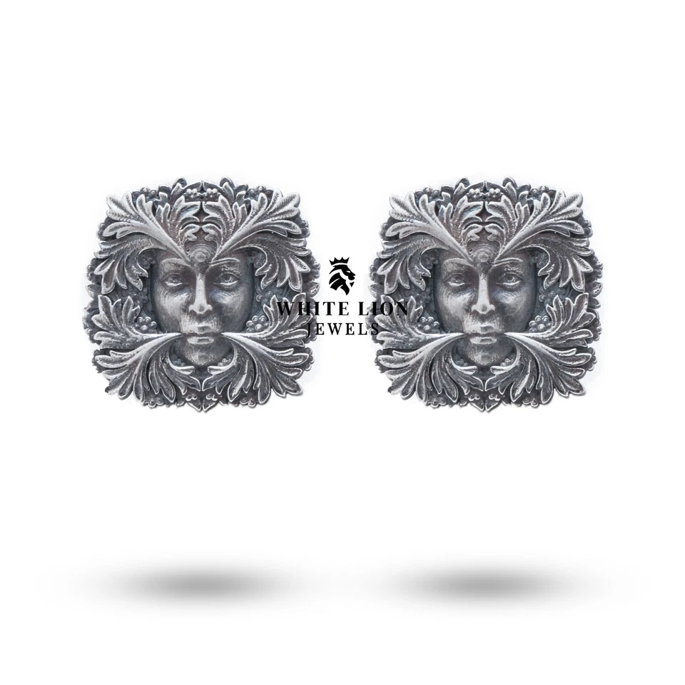 Grün Damen Treen Dschungel Manschettenknöpfe Zubehör Men 925 Sterling Silber Ehe - Bild 1 von 3