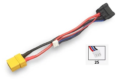 2S Balance Lead Charging Connector Cable Adapter for TRX 1/8 RC Car 190MM XT90 - Image 1 of 2