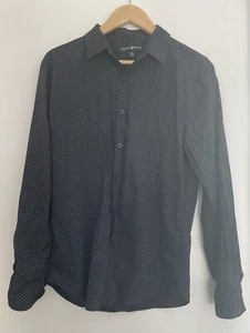 Beverly Hills Polo Club Men's Geo Patterned Cotton Blend Button-Up Shirt Black M - Picture 1 of 4