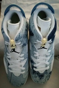 New in box Gradeschool Air Jordan 6 Acid Wash Denim blue, size 7 (L) - Picture 1 of 7