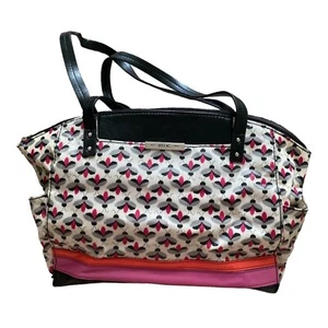 Relic Summer Print Shoulder Bag Faux Leather Black/Pink/Light Gray - Picture 1 of 6
