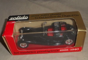 1930 Solido Black 136 Bugatti Royale Diecast Car w case Made in France FREE SHIP - Picture 1 of 7