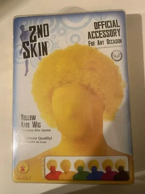 全新 红宝石 2nd Skin 豪华黄色非洲服装 假发 成人 均码 适合大多数 — 第 1/3 张图片