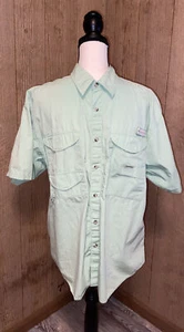 Columbia Men’s Short Sleeve Fishing Shirt Size M Green Pockets PFG Fishing Gear - Picture 1 of 7