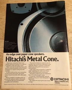 ALTAVOCES HITACHI METAL CONO 1977 - Anuncio de revista de página completa vintage - 8x11 - Imagen 1 de 1
