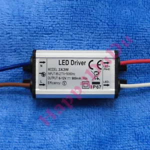 1pc Waterproof AC LED Driver 3x3W 900mA Power Supply 10W Lamp Light Bulb 85~265V - Picture 1 of 2