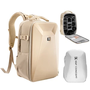 K&F Concept Camera Backpack Hardshell DSLR Photography Camera Bag Case Khaki 22L - Picture 1 of 9