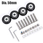 4 Set Replacement Travel Luggage Suitcase Wheels Axles Repair Kit Dia. 50mm 60mm