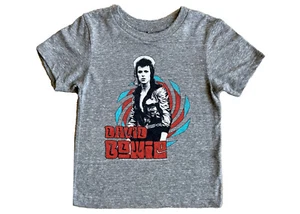 David Bowie T-Shirt Heather Gray Toddler Kids Sizes 4T - 18 Years Rowdy Sprout - Picture 1 of 2