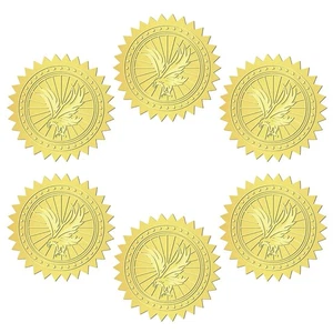 144 Piezas Pegatinas Águila Lámina de Oro en Relieve 2 Pulgadas Certificado Animal En Relieve S... - Imagen 1 de 5