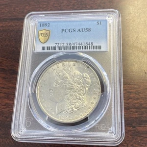 1892 $1 Morgan Silver Dollar PCGS AU58 Circulated Coin - Picture 1 of 4