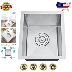 Elegante fregadero de cocina de 15" x 17" con tecnología de protección de sonido de alta resistencia - Imagen 1 de 9