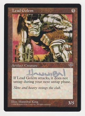 Silver Signed Lead Golem Proof LP Mirage Artist Hannibal King 1996 MTG Magic AP! - Image 1 of 2