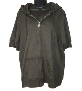 Sonoma Women's Hoodie Shortsleeve Zip-front Size 2X Comfort Relaxed Fit Stretch - Picture 1 of 14