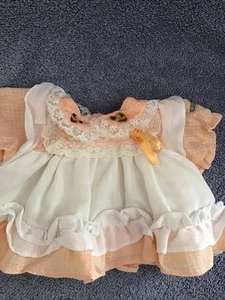 Cabbage Patch Doll Dress 1985 Orange White Apron Dress Clothes OAA Lot B - Picture 1 of 10