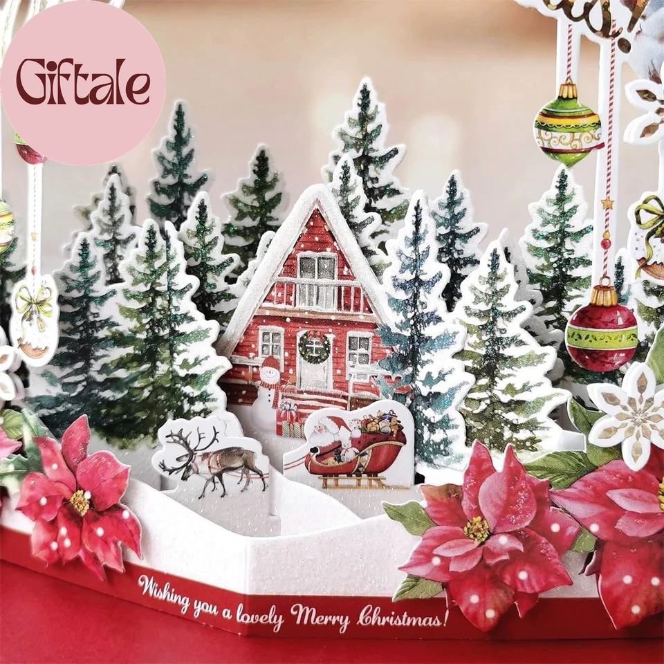 Tarjetas de Navidad Pop Up, Tarjeta de Felicitación de Navidad 3D para Padre Hermano Hermana Mujer Foto 1 de 4