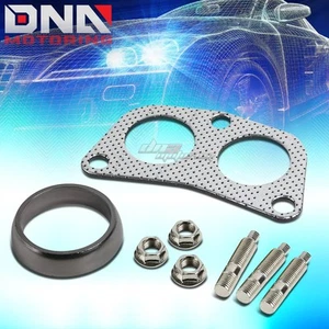 PARA HONDA/NISSAN 2 PIEZAS 4-2-1 CABEZAL DE ESCAPE-TUBO DE BAJADA JUNTA DE BRIDA + ROSQUILLA DE ALUMINIO - Imagen 1 de 5