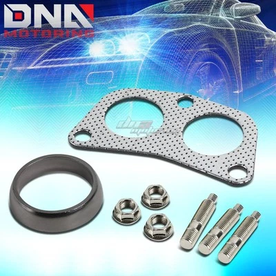 PARA HONDA/NISSAN 2 PIEZAS 4-2-1 CABEZAL DE ESCAPE-TUBO DE BAJADA JUNTA DE BRIDA + ROSQUILLA DE ALUMINIO Foto 1 de 4