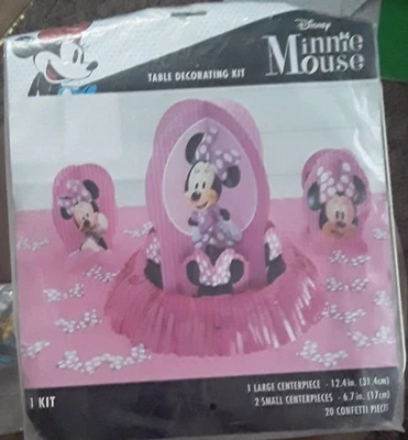 Kit de decoración de mesa Disney Minnie Mouse suministros de fiesta. Foto 1 de 4