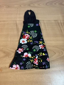 Vintage Hong Kong Blumen Puppenkleid schwarz Neckholder 60er-70er Jahre - Bild 1 von 7