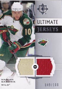 07-08 UD Ultimate Marian Gaborik /100 Jersey Minnesota Wild Jerseys 2007