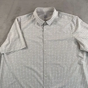 Perry Ellis Stretch Shirt Men 3XLT Tall Beige Striped Performance SS NWOT - Picture 1 of 7