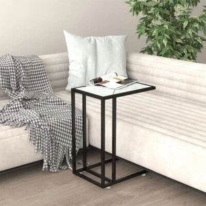 Side Table White marble Tempered glass, iron 19.7 x 13.8 x 25.6 in - Picture 1 of 7