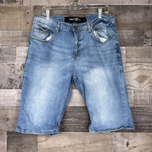 Xray Jeans Shorts Men 38 Blue Distressed Denim 5 Pockets Streetwear Hip Hop Y2K - Picture 1 of 6