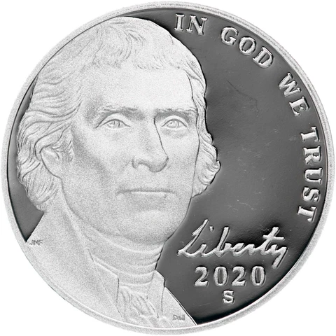 2020 S Jefferson Nickel Gem Deep Cameo Proof Coin Cover