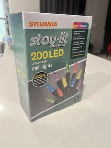 Sylvania Stay-lit Platinum 200 LED Indoor / Outdoor Glass-Look Mini Lights new - Picture 1 of 2