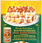 1919 Royal Baking Powder Print Ad Strawberry Cake Cream Puffs Pure Cream Filling