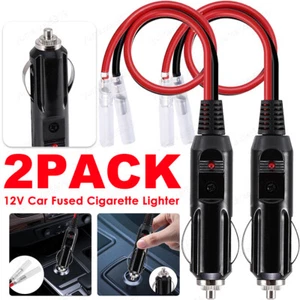 12V Car Fused Cigarette Lighter Male Plug Replacement with Leads & LED Light USA - Bild 1 von 12