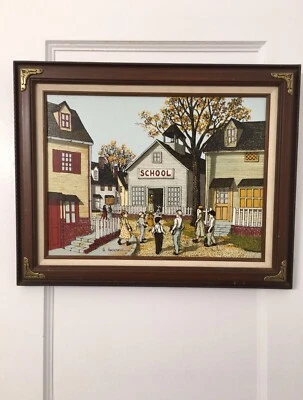 H. Hargrove Kids And school Buildings Oil Painting by H. Hargrove - Image 1 of 4