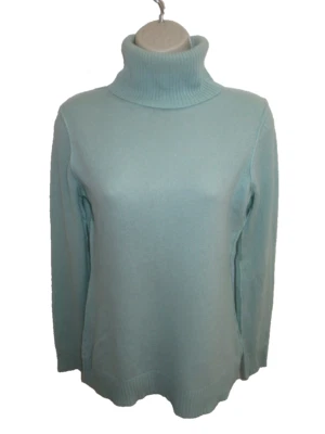 Aqua 100% Cashmere Light Aqua Blue Turtle neck Sweater Size S - Image 1 of 3