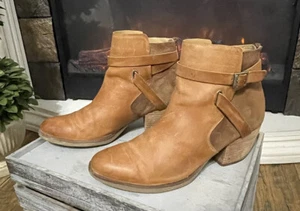 Tan Leather Boots Ankle Women’s Size 6.5 by Korks - Picture 1 of 23