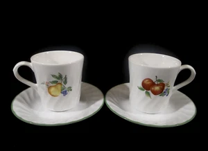 Corning Corelle Chutney Wirbel 2er Set Kaffeetassen mit grünen Rand Untertassen - Bild 1 von 14