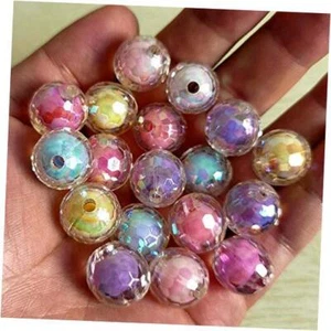 Mixed Lots Shiny AB Color Acrylic Faceted Bead DIY Beading Mixed Colors - Picture 1 of 6
