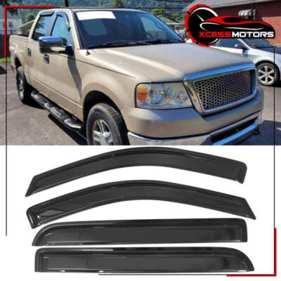 For 04-08 Ford F150 Supercrew Cab 06-08 Lincoln Mark LT Window Visors Guard 4Pcs Foto 1 de 4