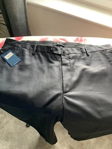 Nuevos pantalones de lana delgada lisa para hombre Hackett LP en negro 42 Reino Unido - precio de venta sugerido por el fabricante £219 - Imagen 1 de 8