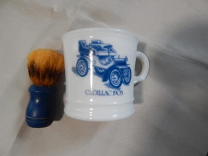 "SURREY" Shaving Set Milk Glass Mug "CADILLAC 190" & Boar Bristle Brush - Picture 1 of 5