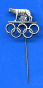 SILVER PIN WOLF OLYMPICS 1960 ROME - Picture 1 of 2